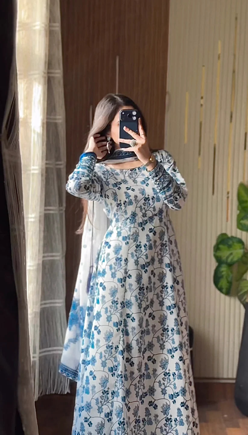 Most Viral Hania Frock 3 Pcs