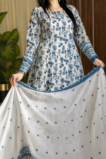 Most Viral Hania Frock 3 Pcs